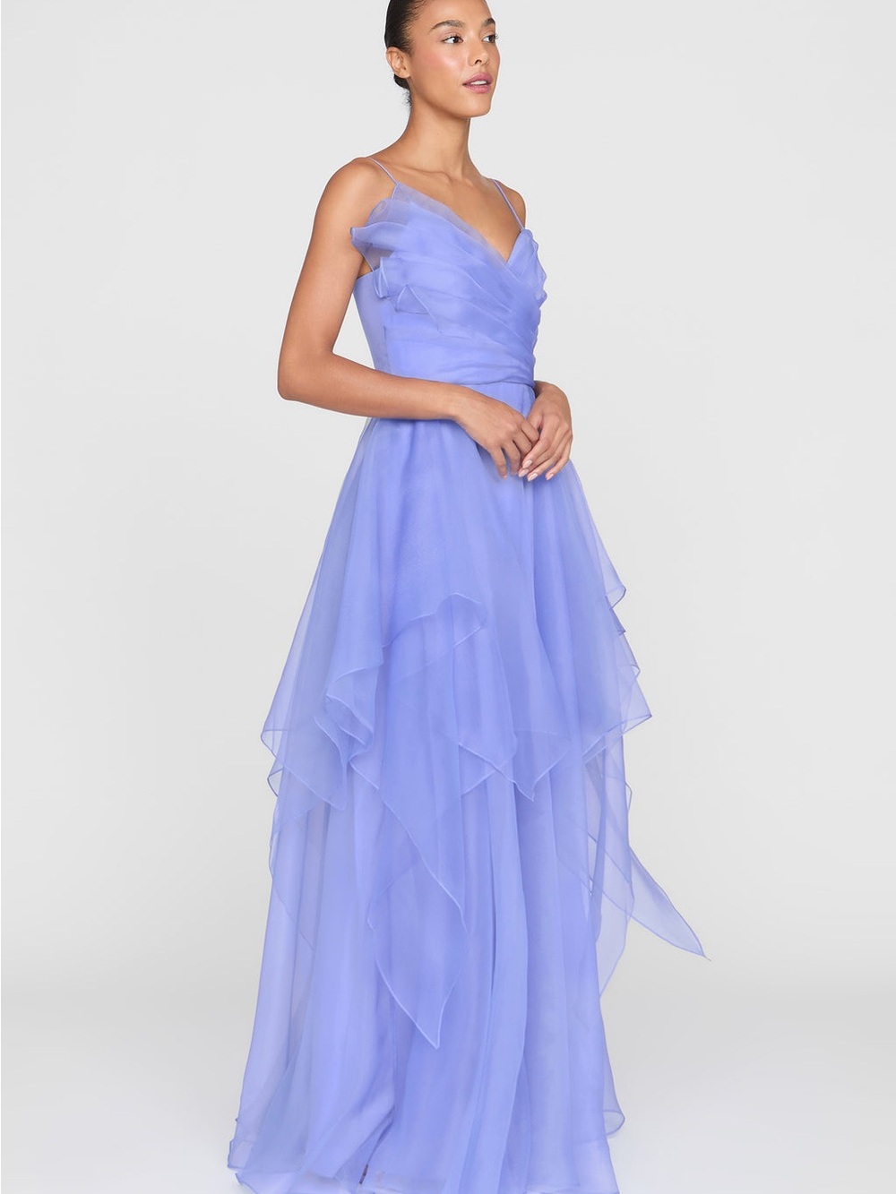 Theia Adessia Strapless Tiered Gown Deep Periwinkle Size 4 NWT - Picture 3 of 12
